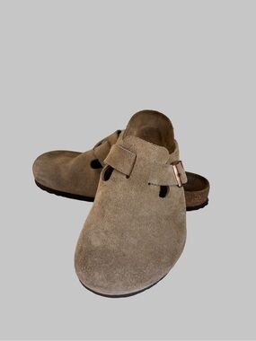 Birkenstock Men’s Boston Suede Slip-On Clog Taupe Brown size 41